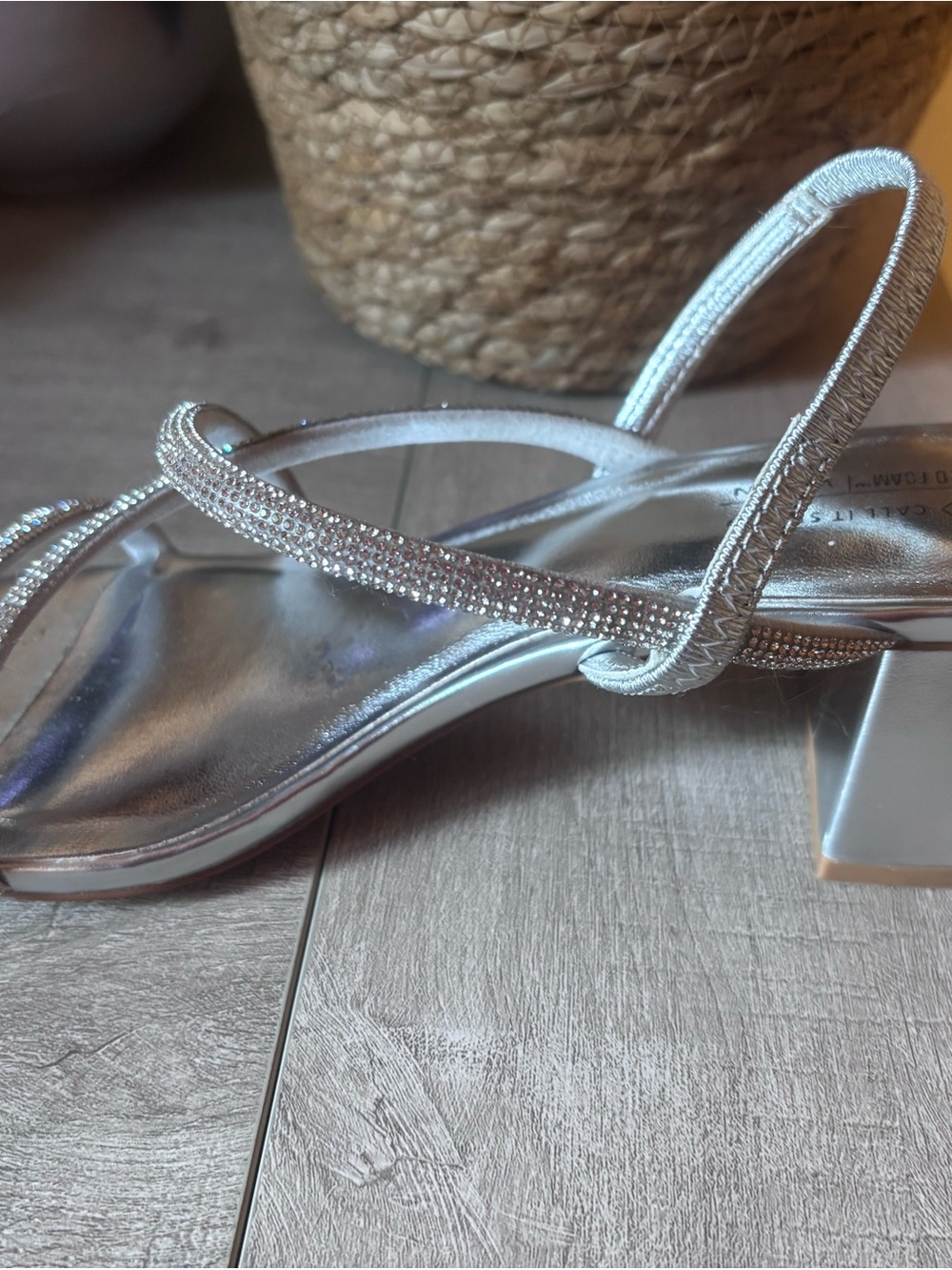 Call It Spring Silver Rhinestone Strappy Heels - Picture 5 of 7